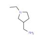 (1-ethylpyrrolidin-3-yl)methanamine (CAS 51388-01-3) - chemical structure image