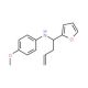 (1-Furan-2-yl-but-3-enyl)-(4-methoxy-phenyl)-amine (CAS 173416-01-8) - chemical structure image