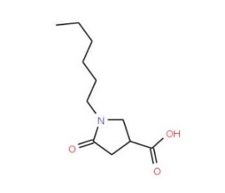 1-Hexyl-5-oxopyrrolidine-3-carboxylic acid (CAS 116167-27-2) - chemical structure image