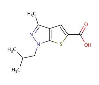 1-isobutyl-3-methyl-1H-thieno[2,3-c]pyrazole-5-carboxylic acid - chemical structure image