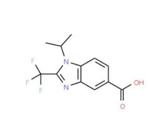 1-Isopropyl-2-(trifluoromethyl)-1H-benzimidazole-5-carboxylic acid (CAS 306935-42-2) - chemical structure image