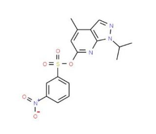 1-isopropyl-4-methyl-1H-pyrazolo[3,4-b]pyridin-6-yl 3-nitrobenzenesulfonate - chemical structure image