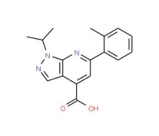 1-isopropyl-6-(2-methylphenyl)-1H-pyrazolo[3,4-b]pyridine-4-carboxylic acid - chemical structure image