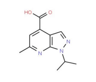 1-Isopropyl-6-methyl-1H-pyrazolo[3,4-b]pyridine-4-carboxylic acid (CAS 883544-72-7) - chemical structure image
