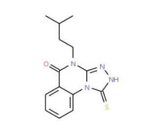 1-mercapto-4-(3-methylbutyl)[1,2,4]triazolo[4,3-a]quinazolin-5(4H)-one - chemical structure image