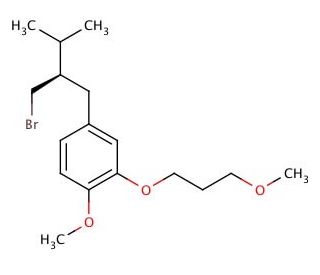 1-Methoxy-2-(3-methoxypropoxy)-4-[(3-bromo-(2R)-isopropyl)propyl]benzene - chemical structure image