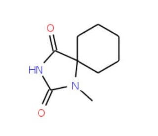 1-methyl-1,3-diazaspiro[4.5]decane-2,4-dione (CAS 878-46-6) - chemical structure image