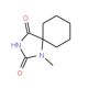 1-methyl-1,3-diazaspiro[4.5]decane-2,4-dione (CAS 878-46-6) - chemical structure image