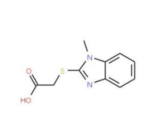 (1-Methyl-1H-benzoimidazol-2-ylsulfanyl)-acetic acid (CAS 159222-24-9) - chemical structure image