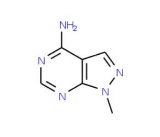 1-Methyl-1H-pyrazolo[3,4-d]pyrimidin-4-ylamine (CAS 5334-99-6) - chemical structure image
