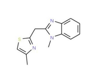 1-methyl-2-[(4-methyl-1,3-thiazol-2-yl)methyl]-1H-benzimidazole (CAS 61690-08-2) - chemical structure image
