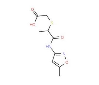 ({1-methyl-2-[(5-methylisoxazol-3-yl)amino]-2-oxoethyl}thio)acetic acid - chemical structure image