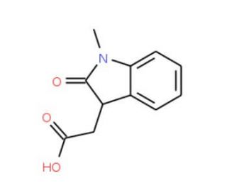 (1-Methyl-2-oxo-2,3-dihydro-1H-indol-3-yl)-acetic acid (CAS 21591-75-3) - chemical structure image