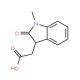 (1-Methyl-2-oxo-2,3-dihydro-1H-indol-3-yl)-acetic acid (CAS 21591-75-3) - chemical structure image