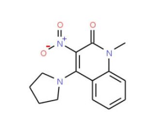 1-methyl-3-nitro-4-(pyrrolidin-1-yl)-1,2-dihydroquinolin-2-one - chemical structure image