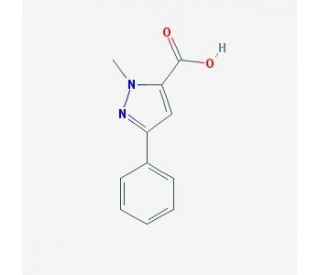 1-Methyl-3-phenyl-1H-pyrazole-5-carboxylic acid (CAS 10250-64-3) - chemical structure image