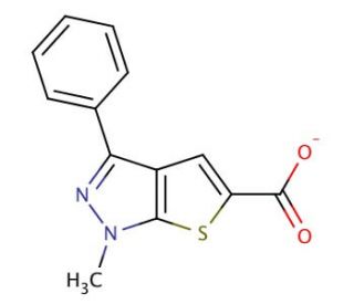 1-Methyl-3-phenyl-1H-thieno[2,3-c]pyrazole-5-carboxylic acid (CAS 25252-47-5) - chemical structure image