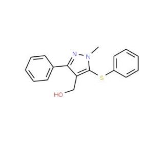 [1-Methyl-3-phenyl-5-(phenylsulfanyl)-1H-pyrazol-4-yl]methanol - chemical structure image
