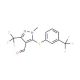 1-Methyl-3-(trifluoromethyl)-5-{[3-(trifluoromethyl)phenyl]sulfanyl}-1H-pyrazole-4-carbaldehyde - chemical structure image