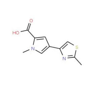 1-methyl-4-(2-methyl-1,3-thiazol-4-yl)-1H-pyrrole-2-carboxylic acid (CAS 877041-31-1) - chemical structure image