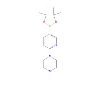 1-Methyl-4-(5-(4,4,5,5-tetramethyl-1,3,2-dioxaborolan-2-yl)pyridin-2-yl)piperazine (CAS 918524-63-7) - chemical structure ima