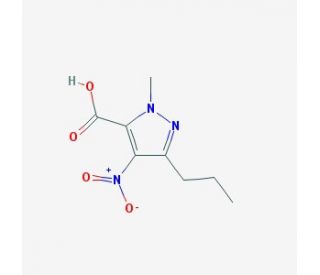 1-Methyl-4-nitro-3-propyl-1H-pyrazole-5-carboxylic acid (CAS 139756-00-6) - chemical structure image
