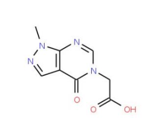 (1-methyl-4-oxo-1,4-dihydro-5H-pyrazolo[3,4-d]pyrimidin-5-yl)acetic acid - chemical structure image