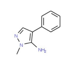 1-Methyl-4-phenyl-5-aminopyrazole (CAS 30823-52-0) - chemical structure image