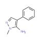 1-Methyl-4-phenyl-5-aminopyrazole (CAS 30823-52-0) - chemical structure image