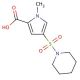 1-methyl-4-(piperidin-1-ylsulfonyl)-1H-pyrrole-2-carboxylic acid - chemical structure image