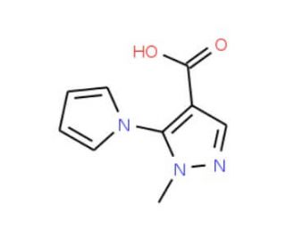 1-methyl-5-(1H-pyrrol-1-yl)-1H-pyrazole-4-carboxylic acid - chemical structure image