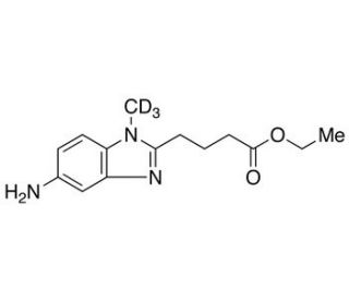 1-Methyl-5-amino-1H-benzimidazole-2-butanoic Acid Ethyl Ester-d3 (CAS 3543-73-5 (unlabeled)) - chemical structure image