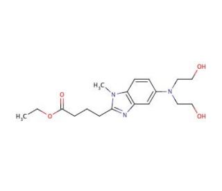 [1-Methyl-5-bis(2&prime;-hydroxyethyl)aminobenzimidazolyl-2]butanoic Acid Ethyl Ester (CAS 3543-74-6) - chemical structure image