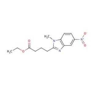 1-Methyl-5-nitro-1H-benzimidazole-2-butanoic Acid Ethyl Ester (CAS 3543-72-4) - chemical structure image
