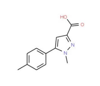 1-Methyl-5-p-tolyl-1H-pyrazole-3-carboxylic acid - chemical structure image