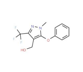 [1-Methyl-5-phenoxy-3-(trifluoromethyl)-1H-pyrazol-4-yl]methanol (CAS 318469-22-6) - chemical structure image