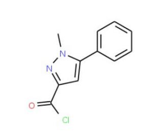 1-Methyl-5-phenyl-1H-pyrazole-3-carbonyl chloride (CAS 859850-98-9) - chemical structure image