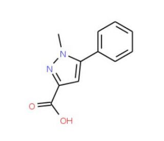 1-Methyl-5-phenyl-1H-pyrazole-3-carboxylic acid (CAS 10199-53-8) - chemical structure image
