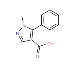 1-Methyl-5-phenyl-1H-pyrazole-4-carboxylic acid (CAS 105994-75-0) - chemical structure image