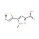 1-Methyl-5-thien-2-yl-1H-pyrazole-3-carboxylic acid (CAS 869901-15-5) - chemical structure image