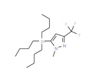 1-Methyl-5-(tributylstannyl)-3-(trifluoromethyl)-1H-pyrazole (CAS 191606-78-7) - chemical structure image