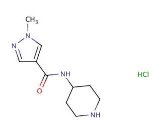 1-methyl-N-(piperidin-4-yl)-1H-pyrazole-4-carboxamide hydrochloride - chemical structure image