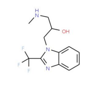 1-Methylamino-3-(2-trifluoromethyl-benzoimidazol-1-yl)-propan-2-ol - chemical structure image