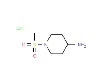 1-(methylsulfonyl)piperidin-4-amine hydrochloride (CAS 651057-01-1) - chemical structure image