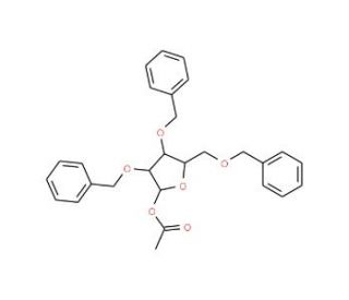 1-O-Acetyl-2,3,5-tri-O-benzyl-b-D-ribofuranose (CAS 91110-24-6) - chemical structure image