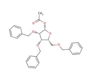 1-O-Acetyl-2,3,5-tri-O-benzyl-D-ribofuranose (CAS 58381-23-0) - chemical structure image