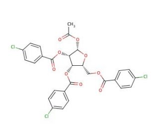 1-O-Acetyl 2,3,5-Tri-O-p-chlorobenzoyl-&beta;-D-ribofuranoside (CAS 144084-01-5) - chemical structure image