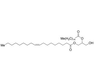 1-Oleoyl-2-palmitoyl-rac-glycerol (CAS 3331-34-8) - chemical structure image