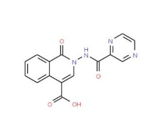 1-Oxo-2-[(pyrazin-2-ylcarbonyl)amino]-1,2-dihydroisoquinoline-4-carboxylic acid - chemical structure image