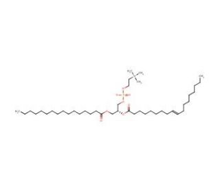 1-Palmitoyl-2-oleoyl-sn-glycero-3-phosphocholine (CAS 26853-31-6) - chemical structure image